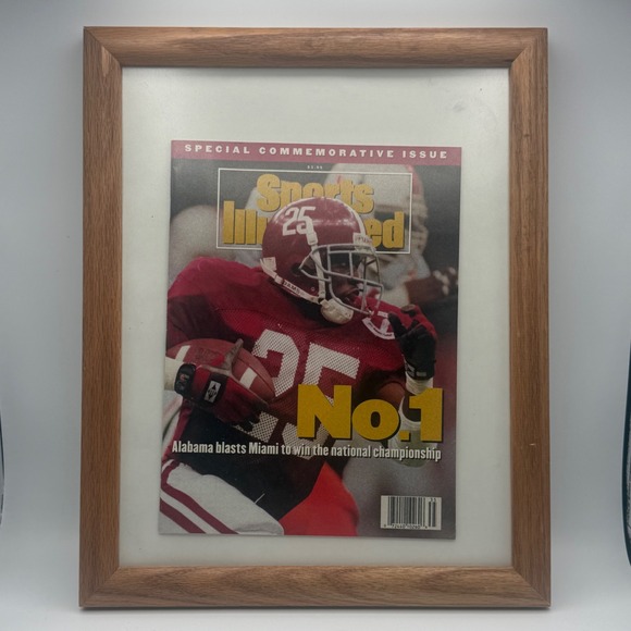 Sports Illustrated Other - Sports Illustrated Magazine Alabama No 1 Size 12x15 Wood Frame Excellent 1992